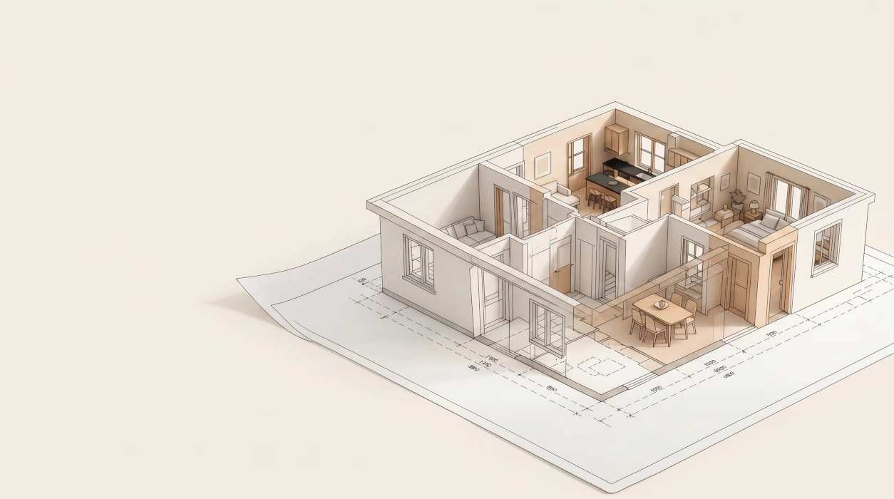 Isometric apartment render